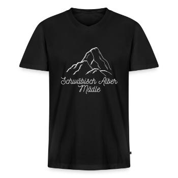 Schwäbisch Alber Mädle - Region Schwäbische Alpen - Männer Premium Bio T-Shirt mit V-Ausschnitt - Schwarz - Vorne - Nico (187cm)