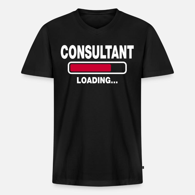 Consultant - Männer Premium Bio T-Shirt mit V-Ausschnitt - Schwarz