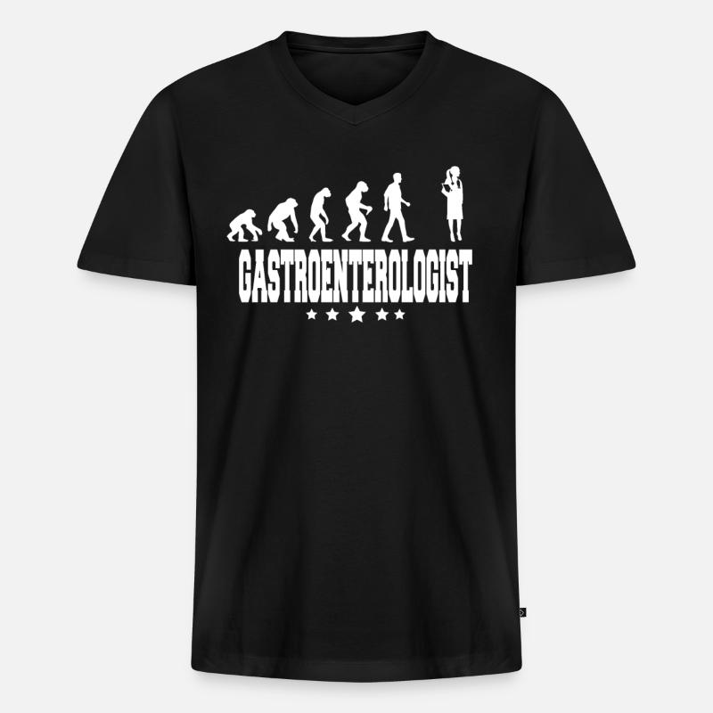 evolution of gastroenterologist - Männer Premium Bio T-Shirt mit V-Ausschnitt - Schwarz