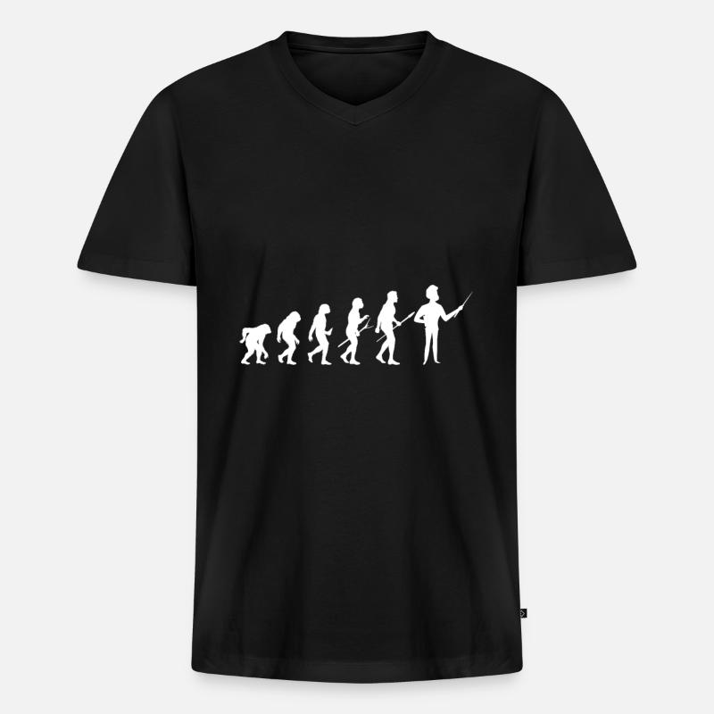 Professeur d'évolution - T-shirt encolure en V Premium bio Homme - noir