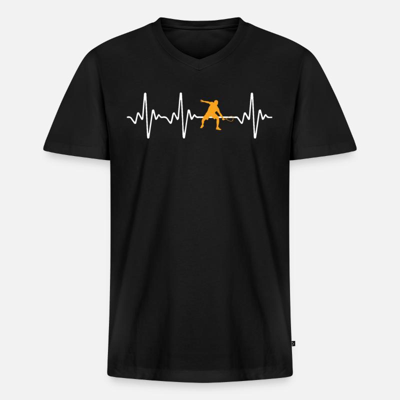 Squash Yellow Tee Design - Männer Premium Bio T-Shirt mit V-Ausschnitt - Schwarz