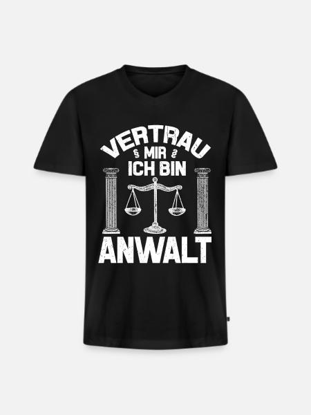 Anwalt - Männer Premium Bio T-Shirt mit V-Ausschnitt - Schwarz