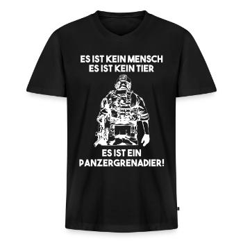 Bundeswehr Panzergrenadier Militär Geschenk - Männer Premium Bio T-Shirt mit V-Ausschnitt - Schwarz - Vorne - Nico (187cm)