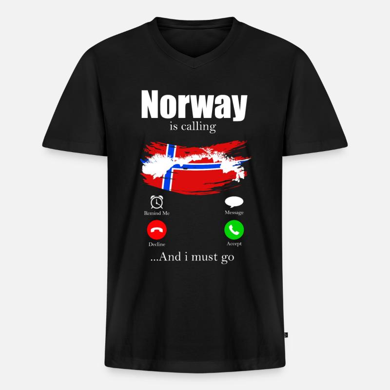 Norwegen - Männer Premium Bio T-Shirt mit V-Ausschnitt - Schwarz