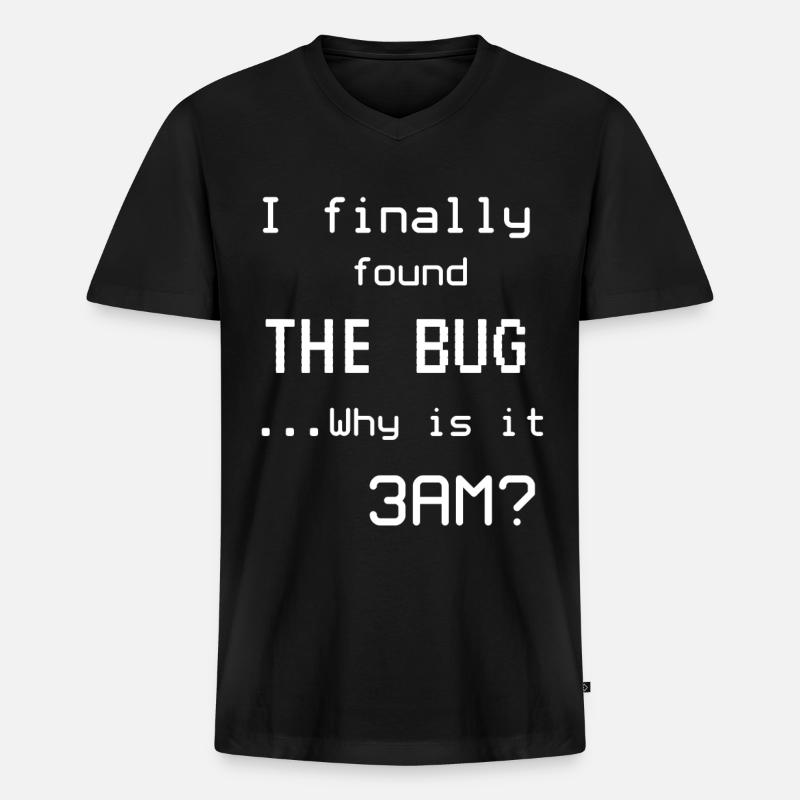 Programmeurs mèmes Informaticiens - T-shirt encolure en V Premium bio Homme - noir