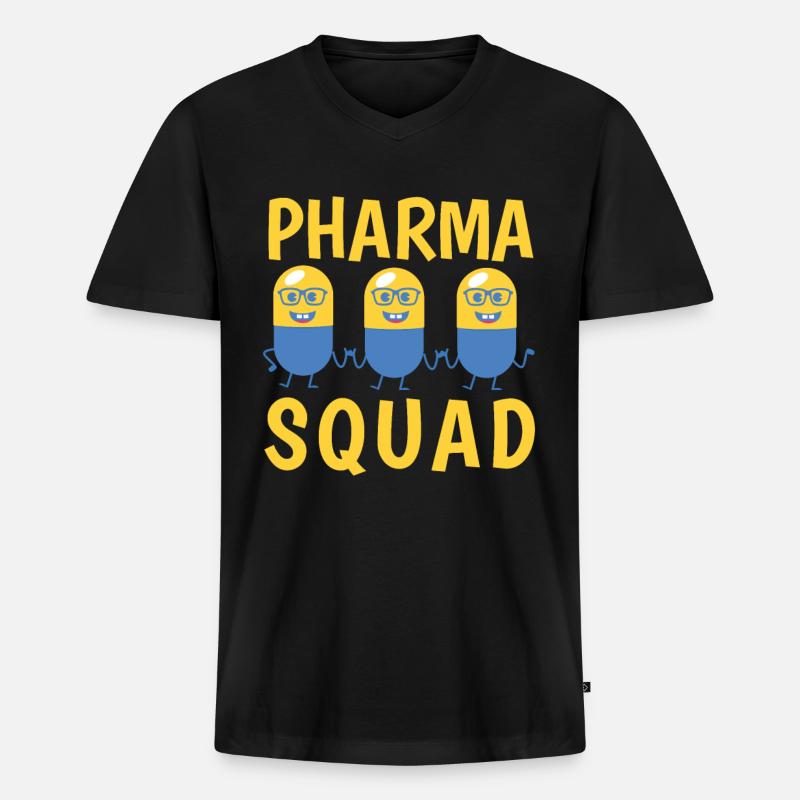 Pharma Squad Tanzen Pillen - Männer Premium Bio T-Shirt mit V-Ausschnitt - Schwarz