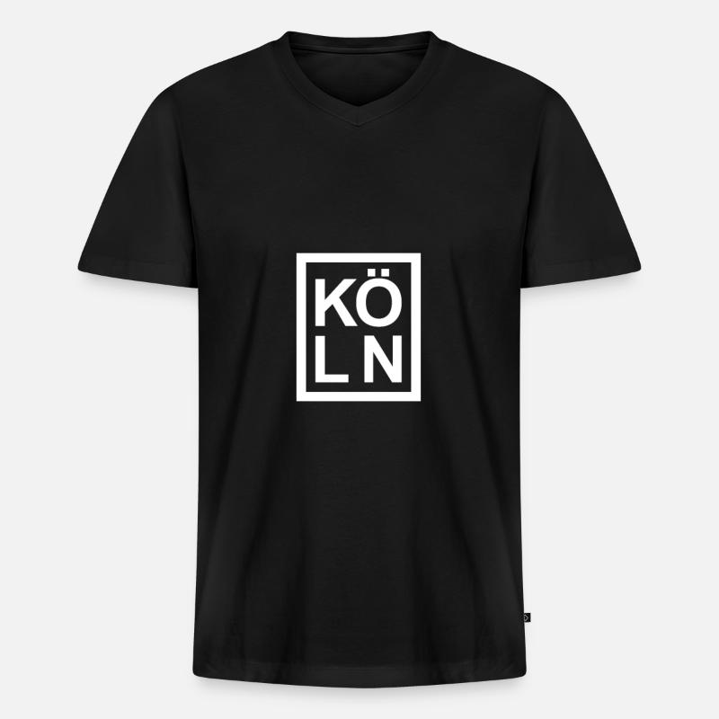 Köln - Männer Premium Bio T-Shirt mit V-Ausschnitt - Schwarz