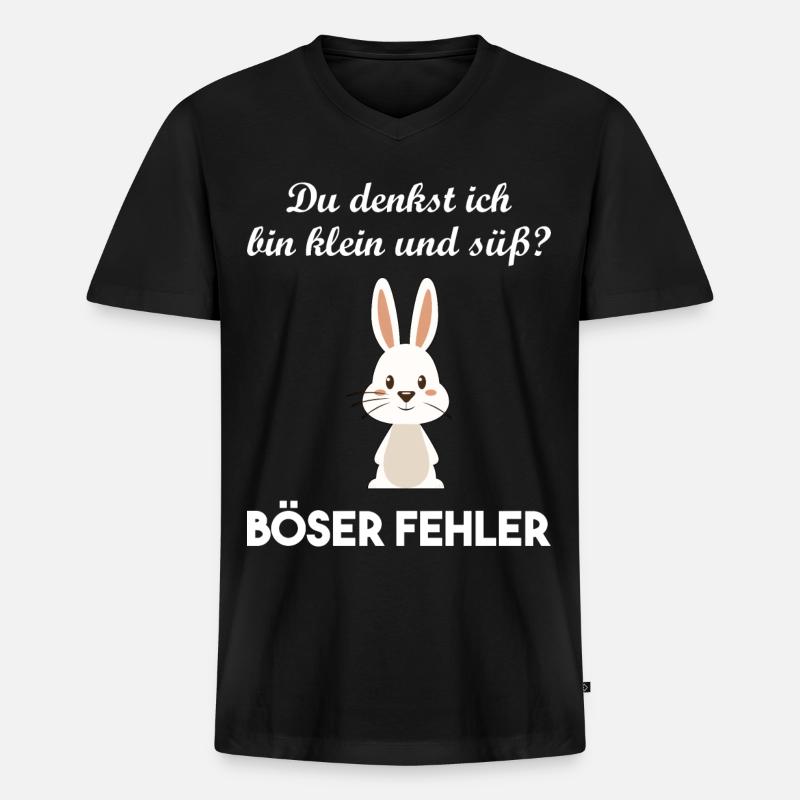 Hase Hasi Ostern Liebe Geschenkidee - Männer Premium Bio T-Shirt mit V-Ausschnitt - Schwarz
