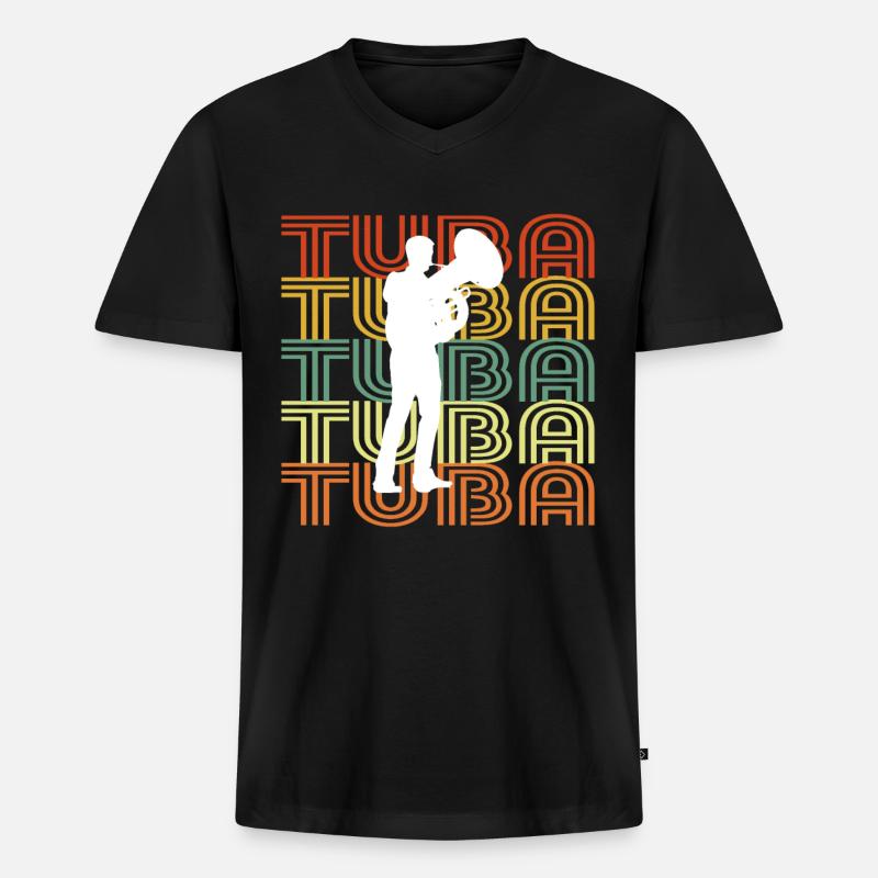 TUBA - Männer Premium Bio T-Shirt mit V-Ausschnitt - Schwarz