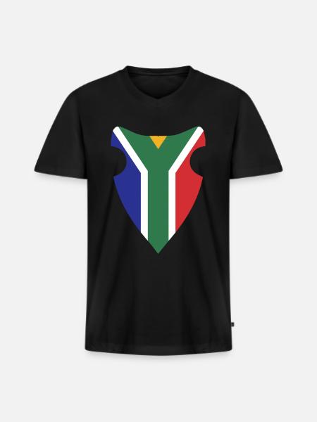SYDAFRIKAS FLAG - Premium økologisk T-shirt med V-hals til mænd - sort