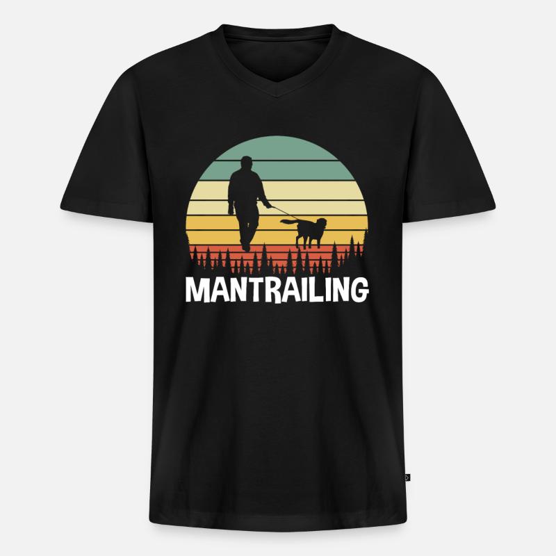 Mantrailing Mantrailer - Männer Premium Bio T-Shirt mit V-Ausschnitt - Schwarz