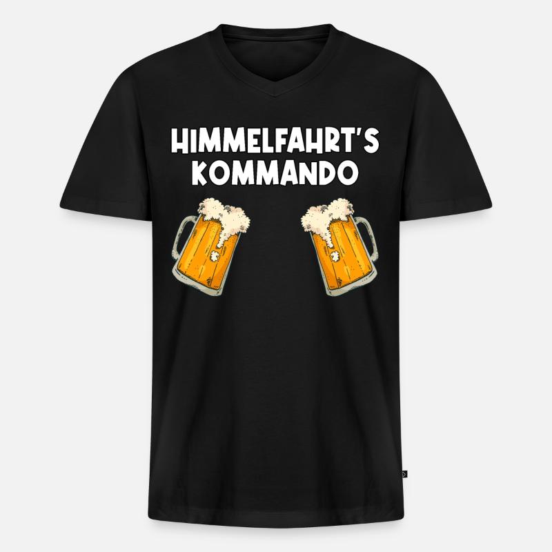 Christi Himmelfahrt Junggesellenabschied Geschenk - Männer Premium Bio T-Shirt mit V-Ausschnitt - Schwarz