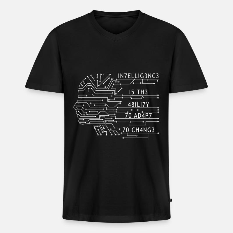 Intelligenz Fähigkeit Wandel - Männer Premium Bio T-Shirt mit V-Ausschnitt - Schwarz