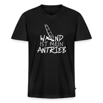 Windsurfen Motivationsspruch Windsurfer - Männer Premium Bio T-Shirt mit V-Ausschnitt - Schwarz - Vorne - Nico (187cm)