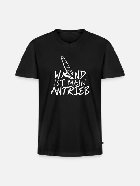 Windsurfen Motivationsspruch Windsurfer - Männer Premium Bio T-Shirt mit V-Ausschnitt - Schwarz
