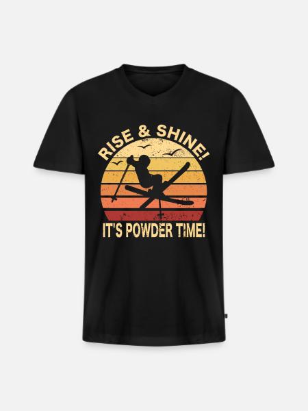 Ski ski Ski Dicton ski - T-shirt encolure en V Premium bio Homme - noir