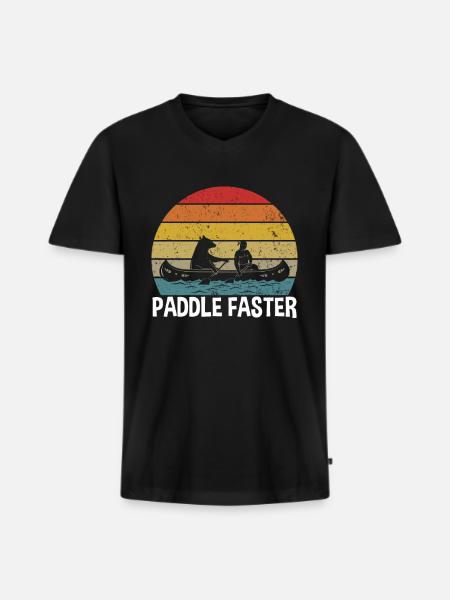Canoe paddle faster - Men's Premium Organic T-shirt with V-neck - black