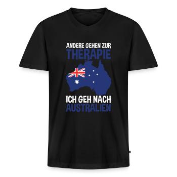 Australien - Männer Premium Bio T-Shirt mit V-Ausschnitt - Schwarz - Vorne - Nico (187cm)