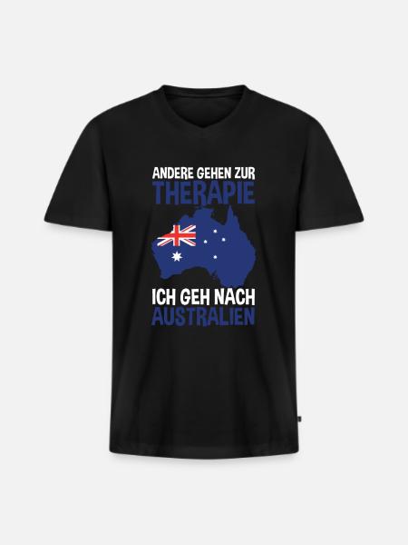 Australien - Männer Premium Bio T-Shirt mit V-Ausschnitt - Schwarz