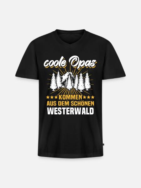 Westerwald Grandpa Westerwald Saying - Men's Premium Organic T-shirt with V-neck - black
