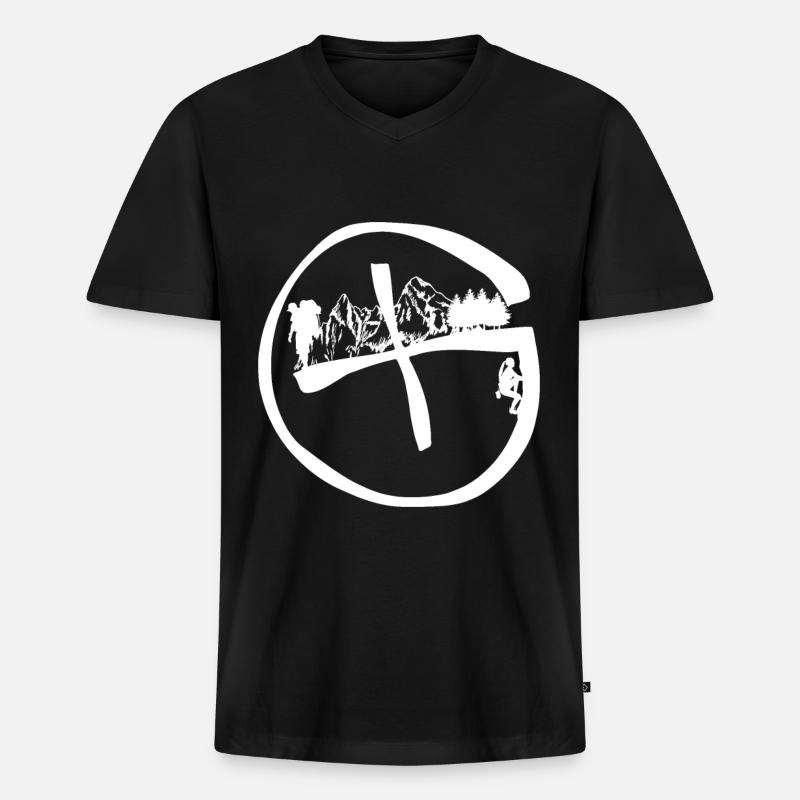 Geocaching Motiv - Männer Premium Bio T-Shirt mit V-Ausschnitt - Schwarz