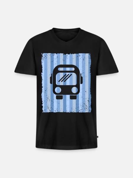 Bus Busfahrer Schulbus Autobus - T-shirt encolure en V Premium bio Homme - noir
