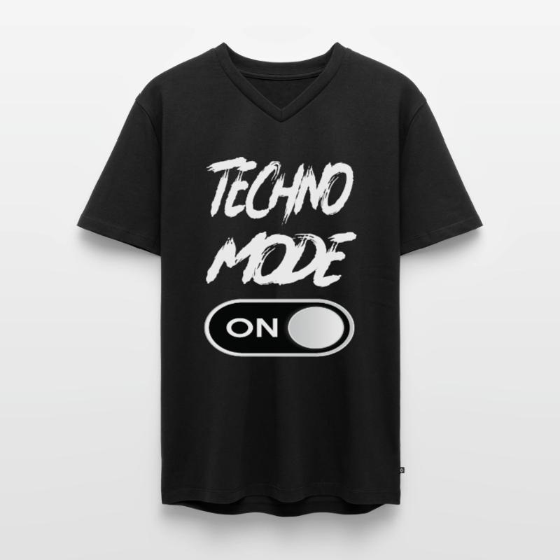 Techno Mode Slået til - Techno Techno Music Techno Premium økologisk T-shirt med V-hals til mænd