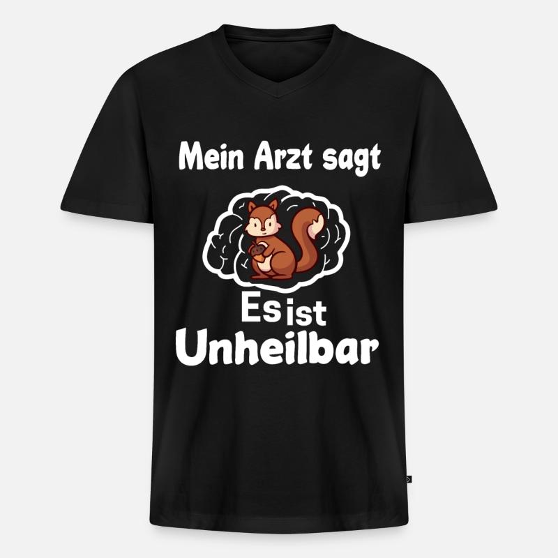 Eichhörnchen - Männer Premium Bio T-Shirt mit V-Ausschnitt - Schwarz