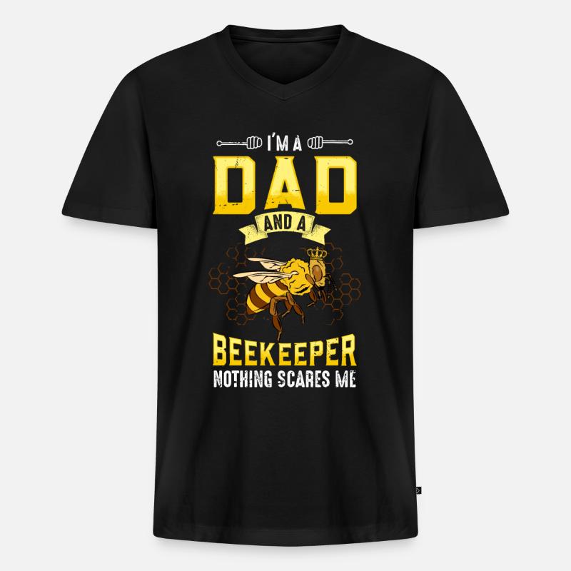 Imker - Männer Premium Bio T-Shirt mit V-Ausschnitt - Schwarz