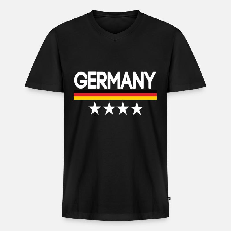Germany - Männer Premium Bio T-Shirt mit V-Ausschnitt - Schwarz