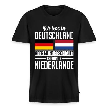 Niederländer Deutscher Niederlande Holland - Männer Premium Bio T-Shirt mit V-Ausschnitt - Schwarz - Vorne - Nico (187cm)