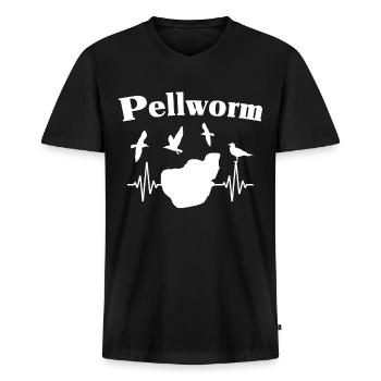 Pellworm EKG Souvenir Inselurlaub - Männer Premium Bio T-Shirt mit V-Ausschnitt - Schwarz - Vorne - Nico (187cm)