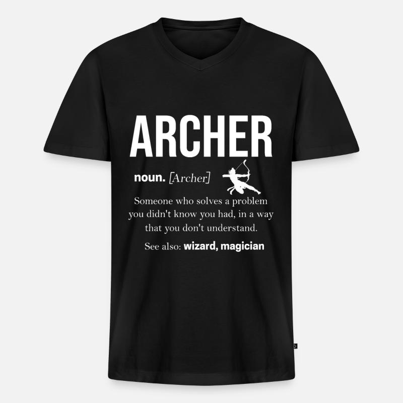 Bogenschießen Bogenschütze Geschenk Pfeil Bogen - Männer Premium Bio T-Shirt mit V-Ausschnitt - Schwarz