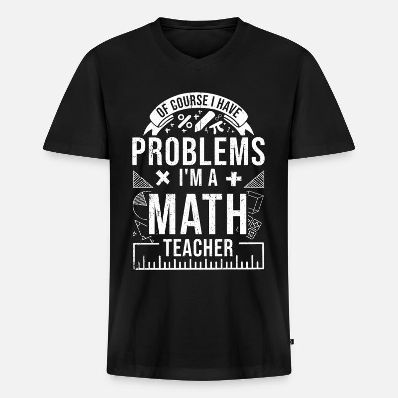 Mathe - Männer Premium Bio T-Shirt mit V-Ausschnitt - Schwarz