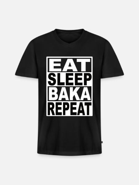 Eat Sleep Baka Repeat - Men's Premium Organic T-shirt with V-neck - black