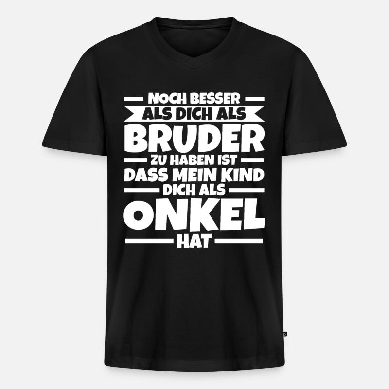 Bruder Onkel - Männer Premium Bio T-Shirt mit V-Ausschnitt - Schwarz