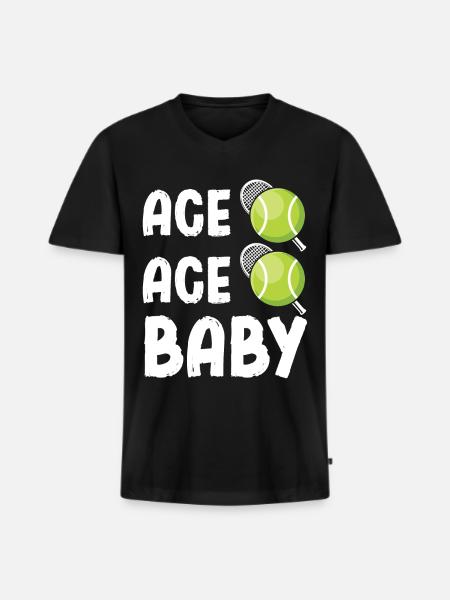 Ace Ace Baby Tennis Dicton - T-shirt encolure en V Premium bio Homme - noir