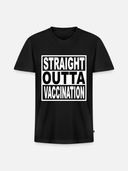 Straigt Outta Vaccination - Men's Premium Organic T-shirt with V-neck - black