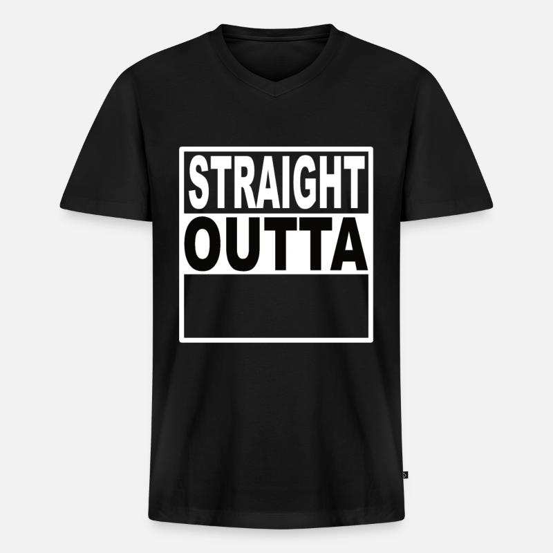 Straigt Outta - Männer Premium Bio T-Shirt mit V-Ausschnitt - Schwarz