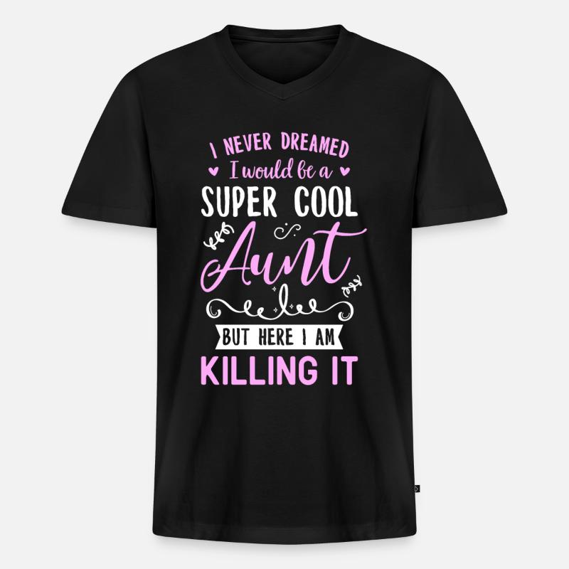 Tante - Männer Premium Bio T-Shirt mit V-Ausschnitt - Schwarz