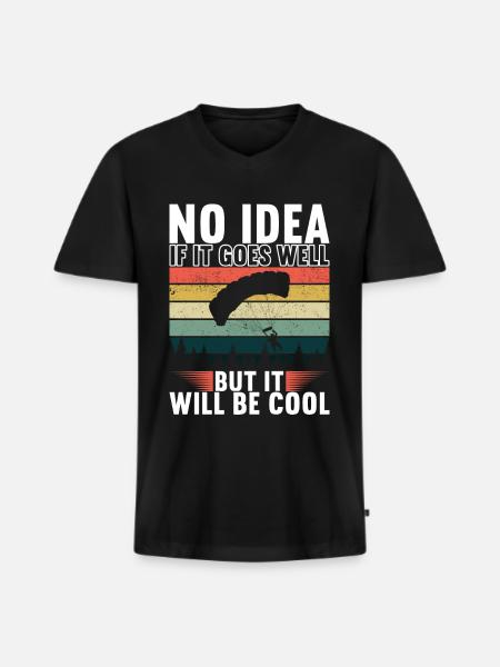 Parachute Skydiver - Men's Premium Organic T-shirt with V-neck - black