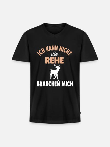 Wald Waldbewohner Reh - Männer Premium Bio T-Shirt mit V-Ausschnitt - Schwarz