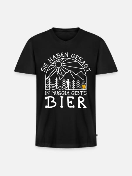 Alpenüberquerung Kärnten Muggia Wanderweg - Männer Premium Bio T-Shirt mit V-Ausschnitt - Schwarz