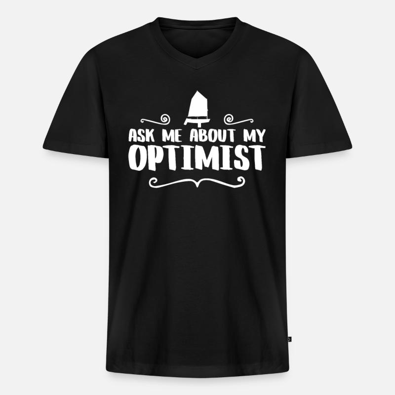 OPTIMIST CAPTAIN - Männer Premium Bio T-Shirt mit V-Ausschnitt - Schwarz