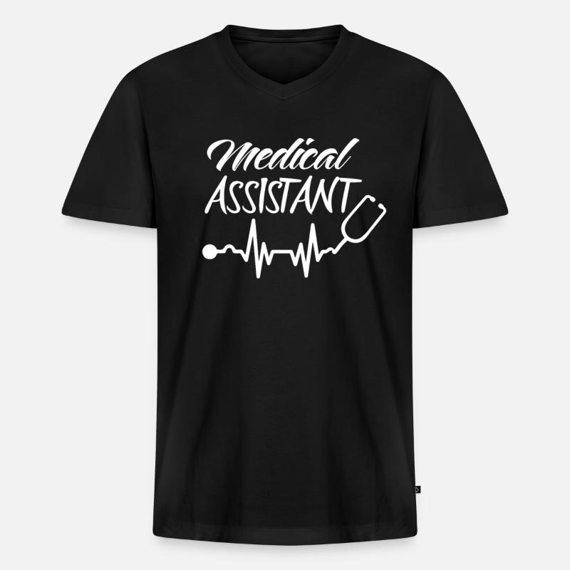 Medizinischer Assistent Gesundheitswesen Assistenz - Männer Premium Bio T-Shirt mit V-Ausschnitt - Schwarz