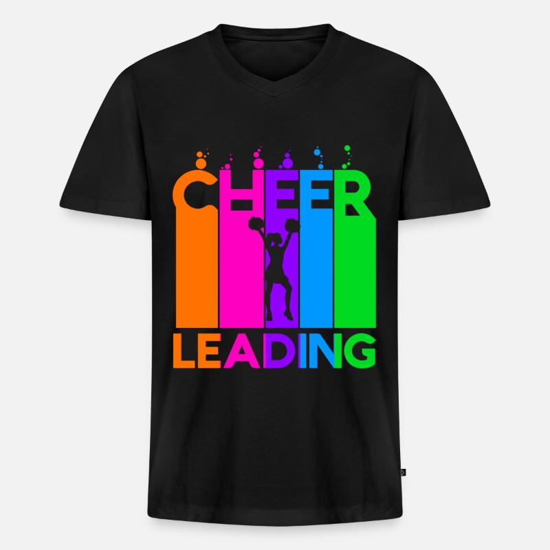 Cheerleading Farbige Bubbles - Männer Premium Bio T-Shirt mit V-Ausschnitt - Schwarz