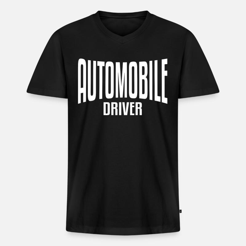 AUTOMOBILE DRIVER - Männer Premium Bio T-Shirt mit V-Ausschnitt - Schwarz