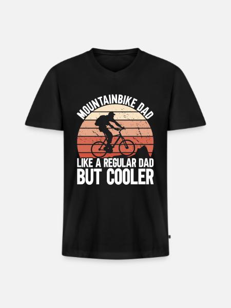 Mountainbike Dad - Männer Premium Bio T-Shirt mit V-Ausschnitt - Schwarz