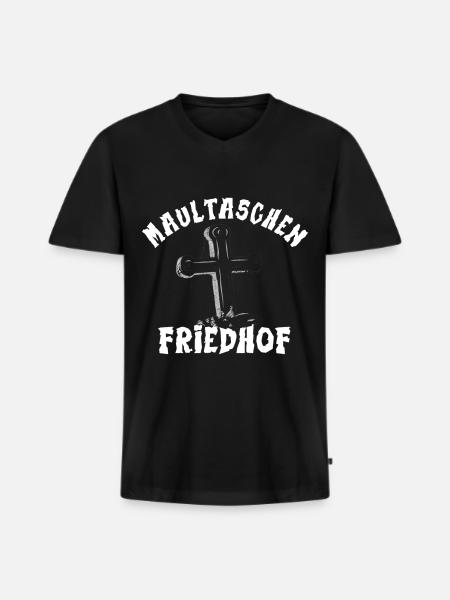 Schwäbischer Maultaschen Friedhof - Männer Premium Bio T-Shirt mit V-Ausschnitt - Schwarz