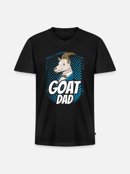 Ziegenvater Ziegen Vater Ziege Tier Hausziege - Männer Premium Bio T-Shirt mit V-Ausschnitt - Schwarz